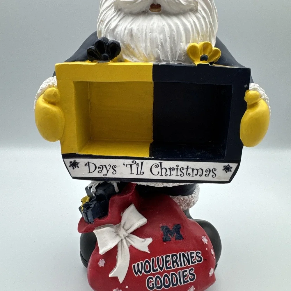 Michigan Wolverines Santa Figure Days Til Christmas Countdown Blocks